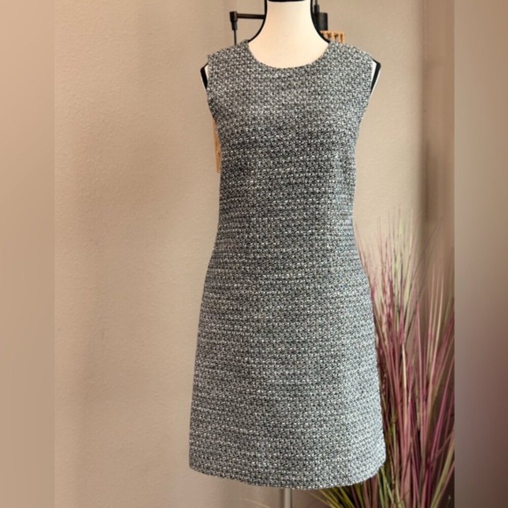 Adam Lippes Black & White Tweed Sleeveless Lined Sheath Dress Size 4 EUC ($330)